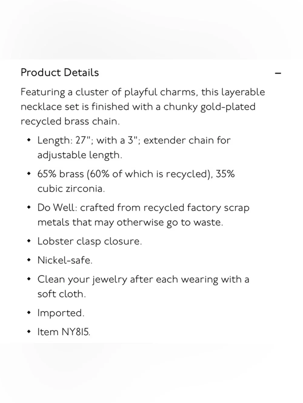 NWT MADEWELL Cluster Charm Necklace Set - Picture 4 of 8